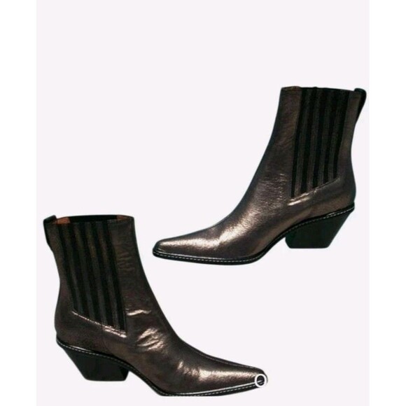 Donald Pliner Boot Western Couture Jaira Metallic Pig Leather Boot Shoe Goring - Picture 3 of 16